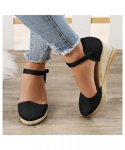 Platform Sandal Gold Wedges For Women Dressy Platform Women Slippers Sandals Women Dressy Heeled Sandals For Women Clo Black-...