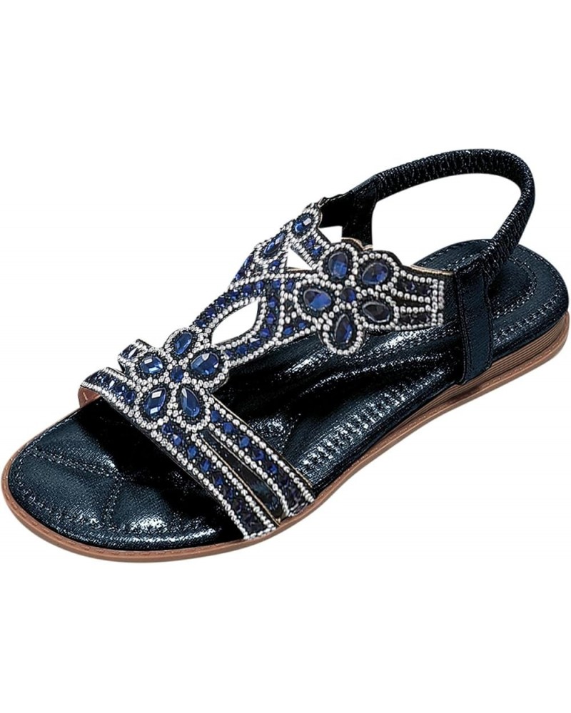 Sandals for Women Wedge Dressy Flip Flops Walking Wedgesls Sandals Lightweight Platform Shoes 53-qrcvgj-darkblue-c $11.10 San...