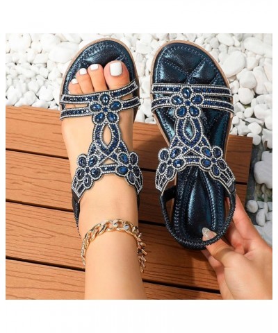 Sandals for Women Wedge Dressy Flip Flops Walking Wedgesls Sandals Lightweight Platform Shoes 53-qrcvgj-darkblue-c $11.10 San...