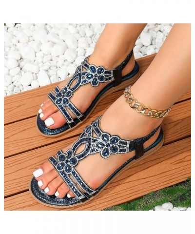 Sandals for Women Wedge Dressy Flip Flops Walking Wedgesls Sandals Lightweight Platform Shoes 53-qrcvgj-darkblue-c $11.10 San...