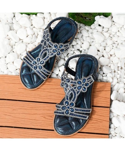 Sandals for Women Wedge Dressy Flip Flops Walking Wedgesls Sandals Lightweight Platform Shoes 53-qrcvgj-darkblue-c $11.10 San...