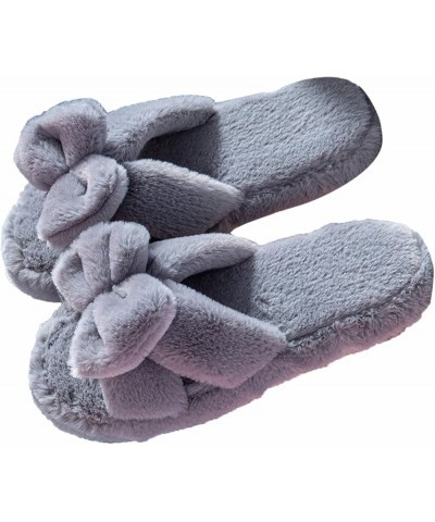 House Slippers for Women Open Toe House Slippers Soft Indoor Slippers Slip-on Bedroom Memory Foam Slippers Grey $9.35 Slippers