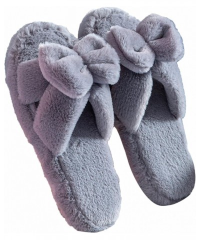 House Slippers for Women Open Toe House Slippers Soft Indoor Slippers Slip-on Bedroom Memory Foam Slippers Grey $9.35 Slippers