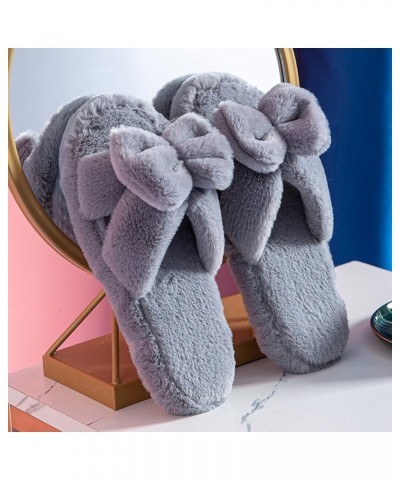 House Slippers for Women Open Toe House Slippers Soft Indoor Slippers Slip-on Bedroom Memory Foam Slippers Grey $9.35 Slippers