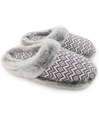 Womens Soft Comfortable Warm Furry Faux Fur House Knitted Slippers With Memory Foam Non Slip Indoor Outdoor Rubber Sole Brown...