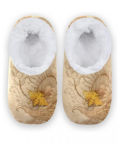 Women's Closed Back House Slippers Memory Foam Slippers Comfy Slippers Floral Indoor Outdoor Winter Bedroom Shoes Fuzzy Fleec...