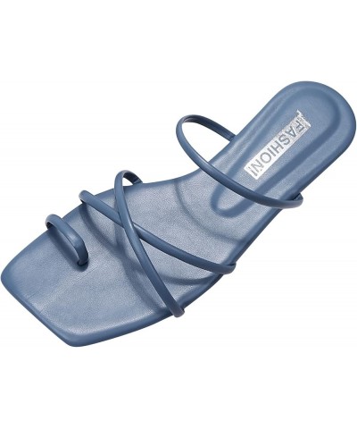 Low Heel Sandals Dressy Summer, Women Sandals Summer Boho Casual Flat Ankle T-Strap Thong Comfortable Flip Flops Blue $10.70 ...