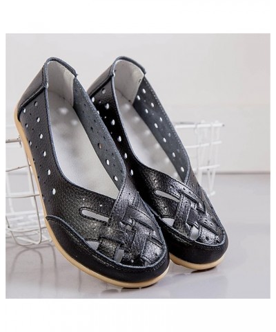 Women's Walking Flat Loafer Work Pumps Low Top Canvas Shoes Strappy Slip On Loafers Outdoor Oxfords Pumps Black $13.89 Loafer...