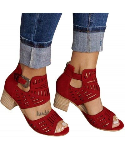 Platform Wedge Flip Flops For Women Sandals Summer Sandals For Women Red Women Sandals Women Fashion Bling Co H-wine $18.07 S...