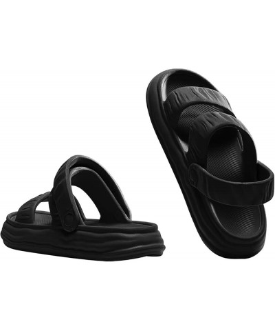 Slides Sandals for Women Thick Bottom Solid Color Large Bottom Flip Flops Ladies Beach Sandals (Black, 8) 6 Black $21.74 Sandals