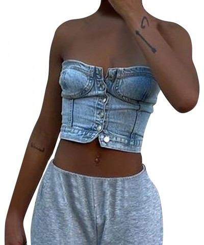 Conceal and Carry Tops Women Slim Fit Strap Style Denim Vest Top Control Shirt B-b - Women Fashion Denim Vest $14.60 Boots