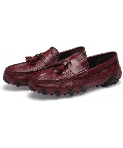 Mens Loafers PU Leather Tassel Penny Loafers Comfortable Slip Resistant Flexible Casual Walking Slip-on Red $24.48 Loafers & ...