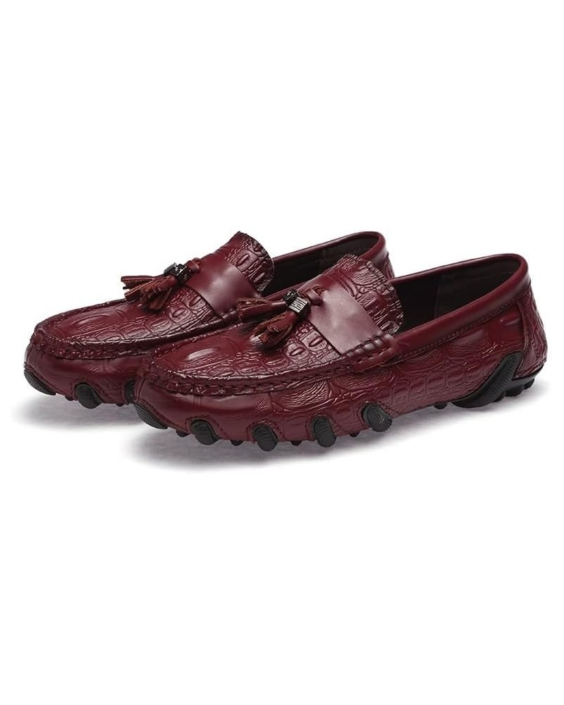 Mens Loafers PU Leather Tassel Penny Loafers Comfortable Slip Resistant Flexible Casual Walking Slip-on Red $24.48 Loafers & ...