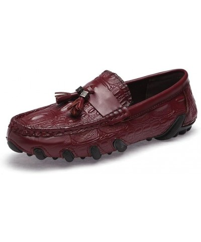 Mens Loafers PU Leather Tassel Penny Loafers Comfortable Slip Resistant Flexible Casual Walking Slip-on Red $24.48 Loafers & ...