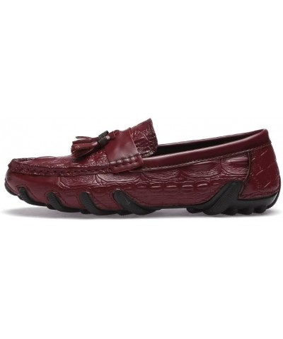 Mens Loafers PU Leather Tassel Penny Loafers Comfortable Slip Resistant Flexible Casual Walking Slip-on Red $24.48 Loafers & ...