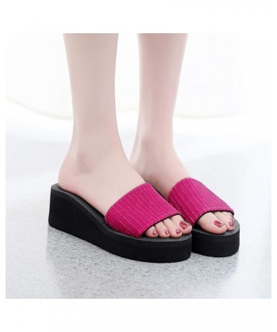 Fluffy Flip Flop Slippers For Women Slides For Womens Sandals Espadrilles For Women Sandals Women Comfortable Dr E-hot Pink $...