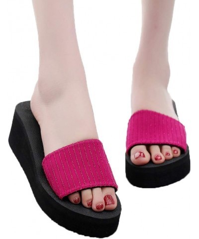 Fluffy Flip Flop Slippers For Women Slides For Womens Sandals Espadrilles For Women Sandals Women Comfortable Dr E-hot Pink $...