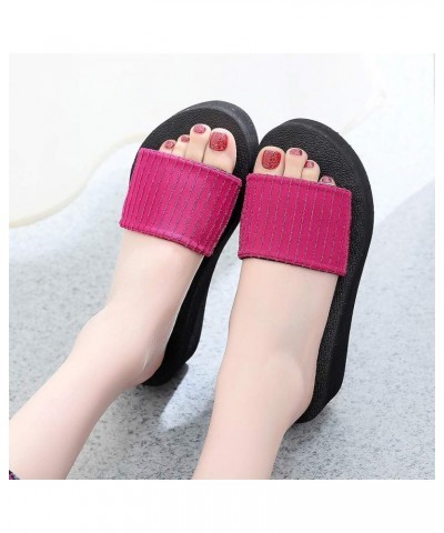 Fluffy Flip Flop Slippers For Women Slides For Womens Sandals Espadrilles For Women Sandals Women Comfortable Dr E-hot Pink $...