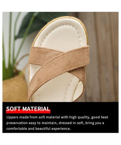 Wedge Sandals for Women Casual Summer Platform Espadrille High Heel Sandals Comfortable Open Toe Thick Bottom Buckle Strappy ...