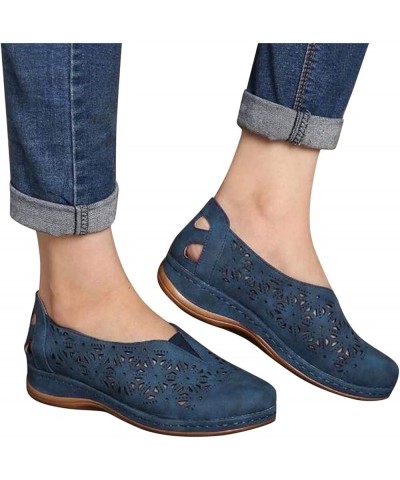 Women'S Fashion Sneakers Premium Orthopedic Walking Sports Shoes Sneakers With Arch Support Mules Slip On Sneakers C3-blue $9...