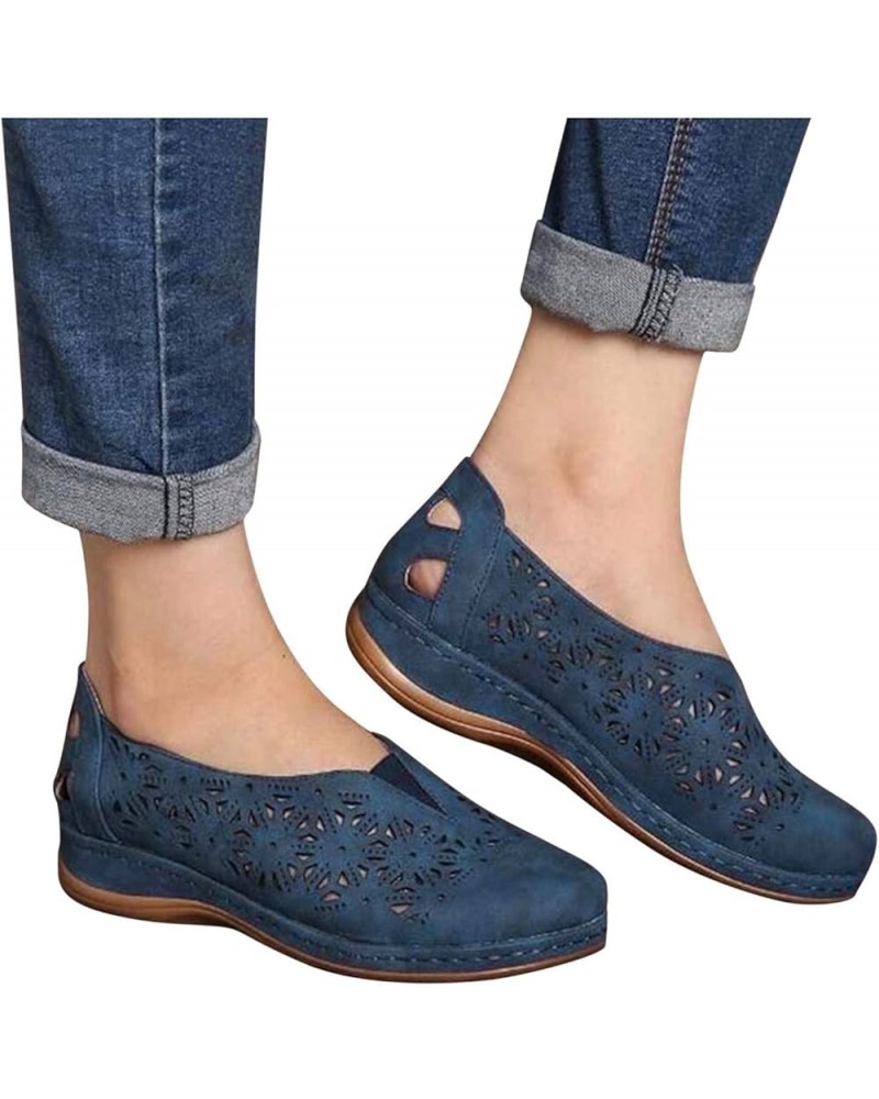 Women'S Fashion Sneakers Premium Orthopedic Walking Sports Shoes Sneakers With Arch Support Mules Slip On Sneakers C3-blue $9...