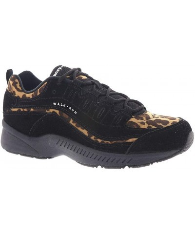 Womens Romy Suede Walking Shoe Black-leopard-natural $16.73 Fashion Sneakers