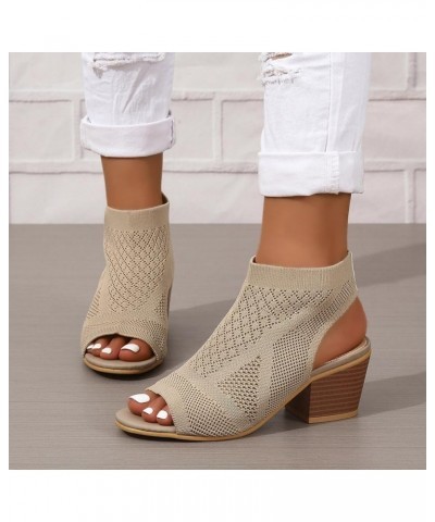 Orthopedic High Heels For Women Dress Shoes Low Heels Open Toe Chunky Block Heel Sandals Summer Casual Leather Comfortable Sl...