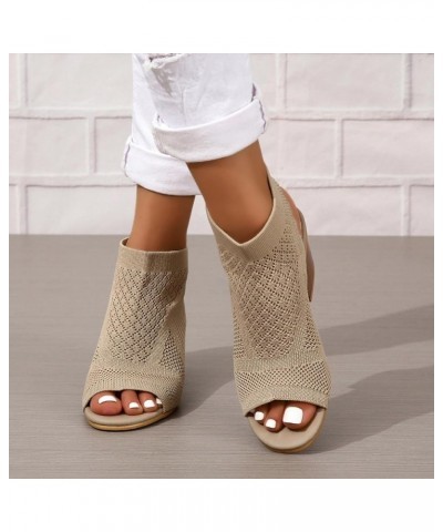 Orthopedic High Heels For Women Dress Shoes Low Heels Open Toe Chunky Block Heel Sandals Summer Casual Leather Comfortable Sl...