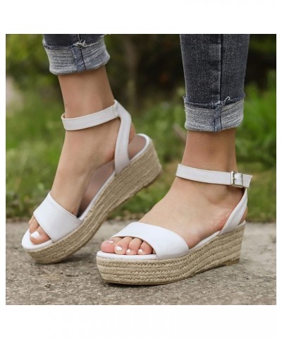 Gold Espadrilles for Women 2023 Dressy Summer Buckle Strap Sandals Roman Women's Platform Woven Wedges Shoes Ladies Women's W...