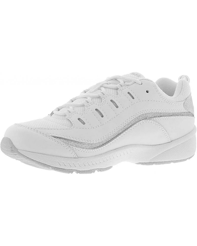 Womens Romy Leather Walking Shoes White-silver-glitter $25.44 Athletic Shoes