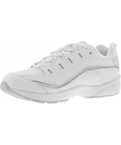 Womens Romy Leather Walking Shoes White-silver-glitter $25.44 Athletic Shoes