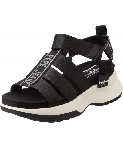 Women's Platform Wedge Sandal Black $41.27 Sandals