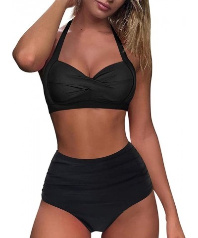 Teen Swim Suits Girls Bikini Beachwear Swimsuit Push Up Print Up Two Swimwears Womens Bathing Suit Shorts and Black-d $11.87 ...