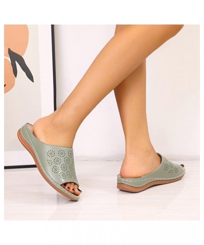 Summer Style Flat Spring Sandals Fashion Slippers Ladies Roman and Hollow Women's Sandals Women Slippers Booties (Beige, 6.5-...