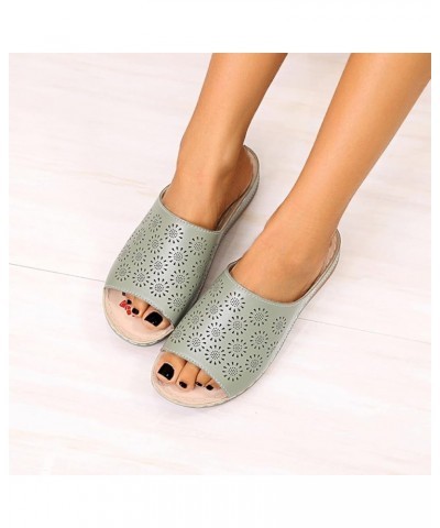 Summer Style Flat Spring Sandals Fashion Slippers Ladies Roman and Hollow Women's Sandals Women Slippers Booties (Beige, 6.5-...