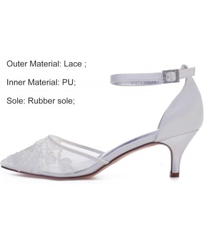 Women's Wedding Appique Decoration Bridal Shoes 2.36'' Kitten Heels Pumps Dress Evening Shoes for Women Bridal Bride White $3...