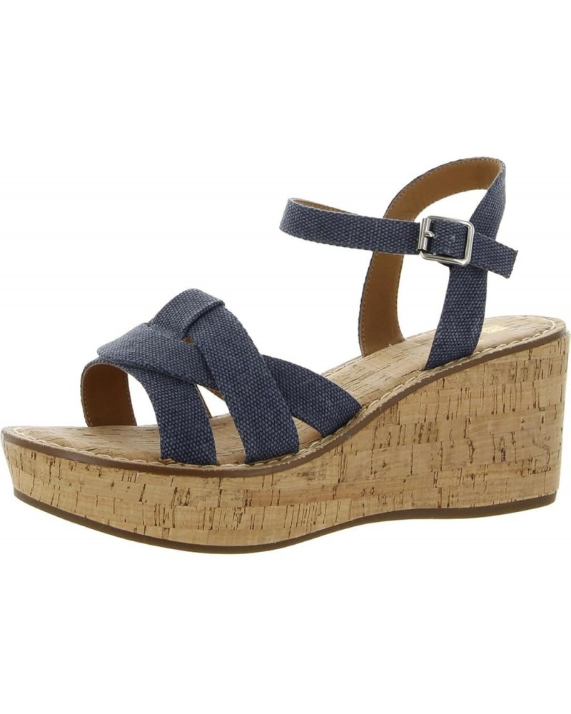 Women's Simple Wedge Sandal Denim Blue/Fab $22.03 Sandals