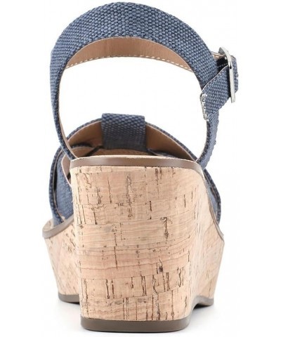 Women's Simple Wedge Sandal Denim Blue/Fab $22.03 Sandals