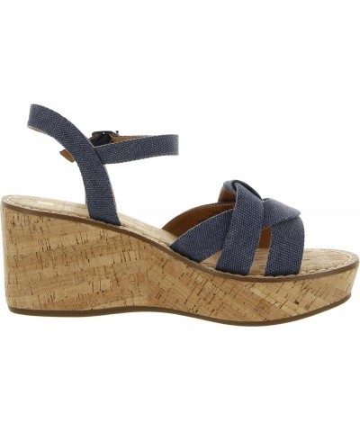 Women's Simple Wedge Sandal Denim Blue/Fab $22.03 Sandals