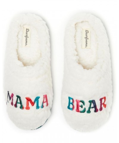 womens Gifts for Mom Cute Cozy Mothers Day Mama Bear Slipper White $16.47 Slippers