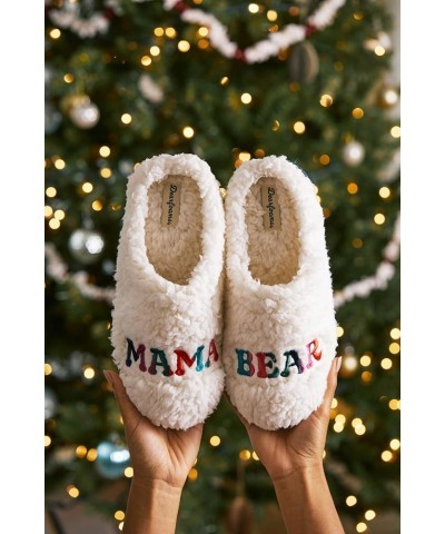 womens Gifts for Mom Cute Cozy Mothers Day Mama Bear Slipper White $16.47 Slippers