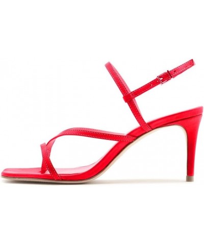 High Heels 10cm Summer Open Toe Fashion Buckle Stiletto Sandals Dress Shoes-Red||39 37 Red $35.26 Sandals