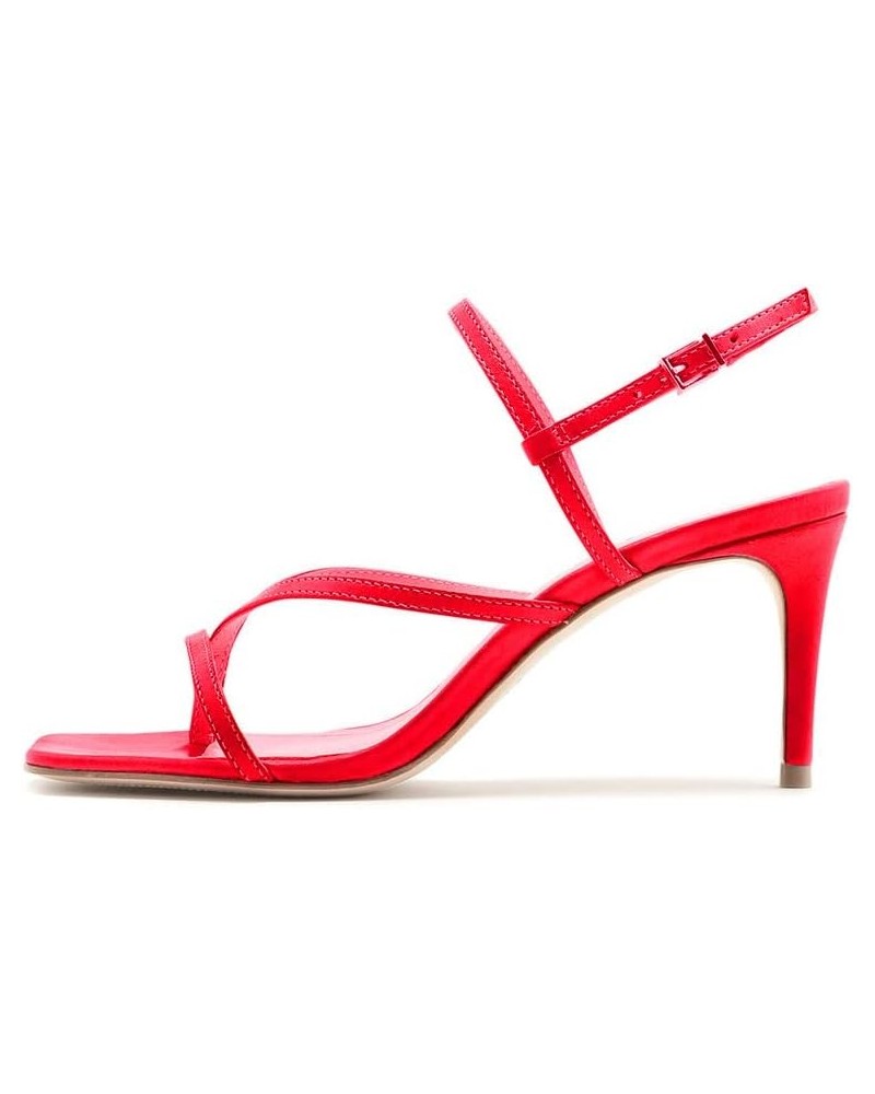 High Heels 10cm Summer Open Toe Fashion Buckle Stiletto Sandals Dress Shoes-Red||39 37 Red $35.26 Sandals