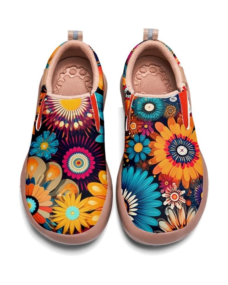 Women's Slip-Ons Floral Painted Loafers Comfortable Walking Travel Shoes 37-mandala $37.96 Fashion Sneakers