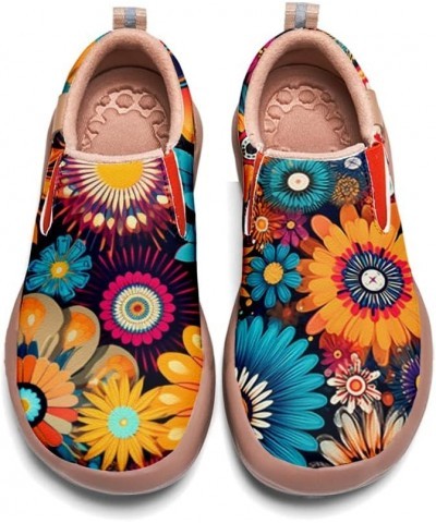 Women's Slip-Ons Floral Painted Loafers Comfortable Walking Travel Shoes 37-mandala $37.96 Fashion Sneakers