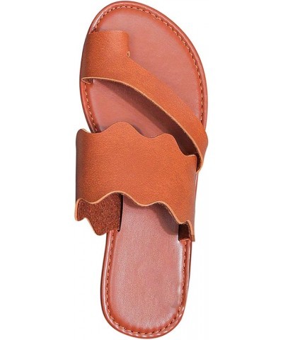 Zapatillas casa Mujer Sandalias tacón Plano cós a la Zapatillas Playa Mujer Zapatillas diarias Verano Zapatos B-198 Brown $15...