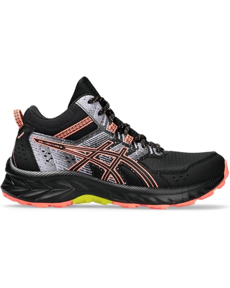 Women's GEL-VENTURE 9 Running Shoes Black/Sun Coral $33.12 Outdoor Shoes