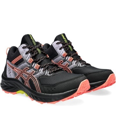 Women's GEL-VENTURE 9 Running Shoes Black/Sun Coral $33.12 Outdoor Shoes