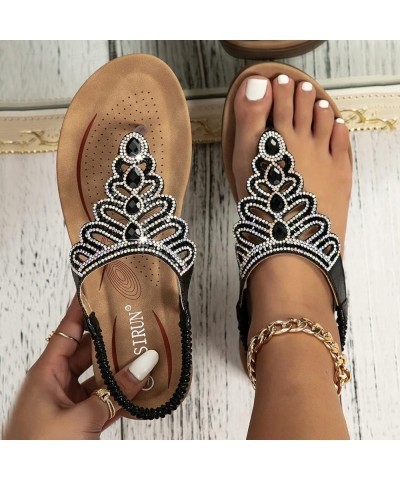 Women's Flip Flop Sandals Open Toe Two Strap High Heeled Sandal Beach Women's Cushion Higher Sandal Black $21.99 Sandals