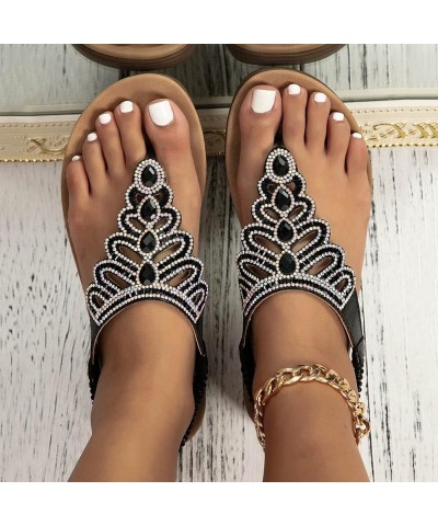 Women's Flip Flop Sandals Open Toe Two Strap High Heeled Sandal Beach Women's Cushion Higher Sandal Black $21.99 Sandals